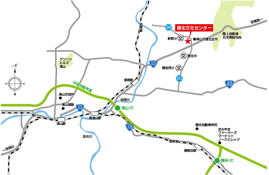津山市勝北文化センター配置図
